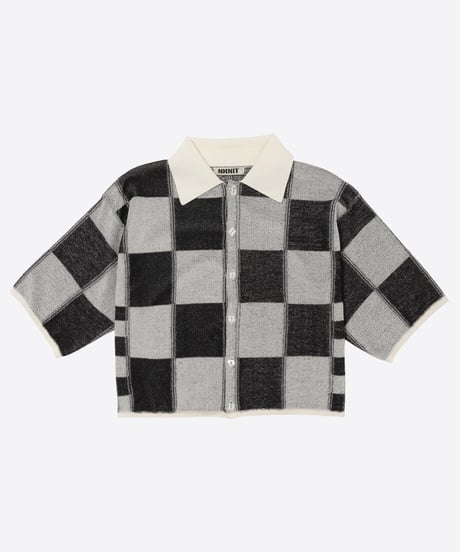 short check pattern knit shirt