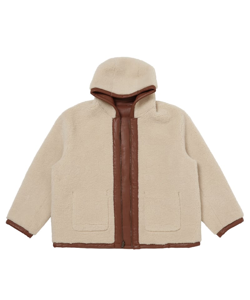 vegan mouton hooded zip jacket | NKNIT vegan mouton hooded zip jacket | NKNIT
