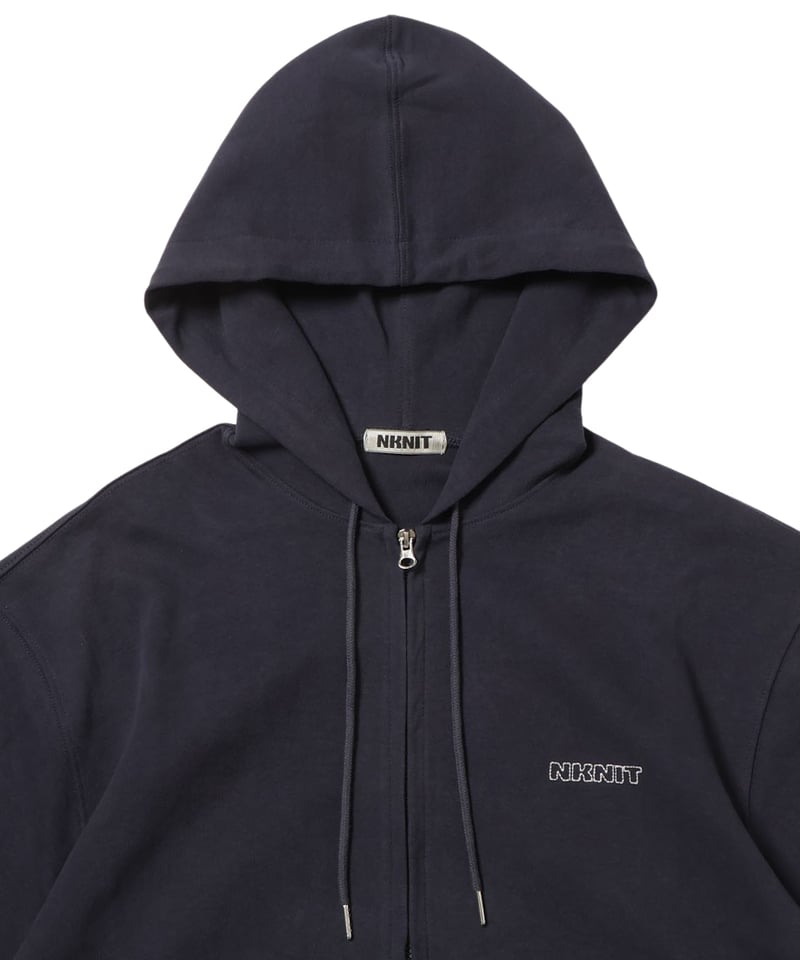 NKNIT logo embroidery ZIP hoodie CHARCOAL-GRAY NKNIT logo embroidery ZIP hoodie CHARCOAL-GRAY