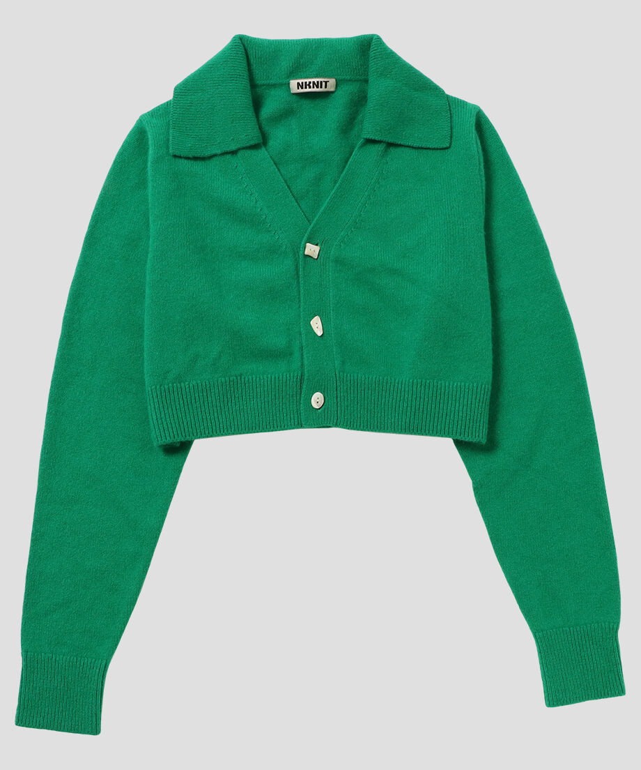 NKNIT raccoon mix collar KNIT cardigan