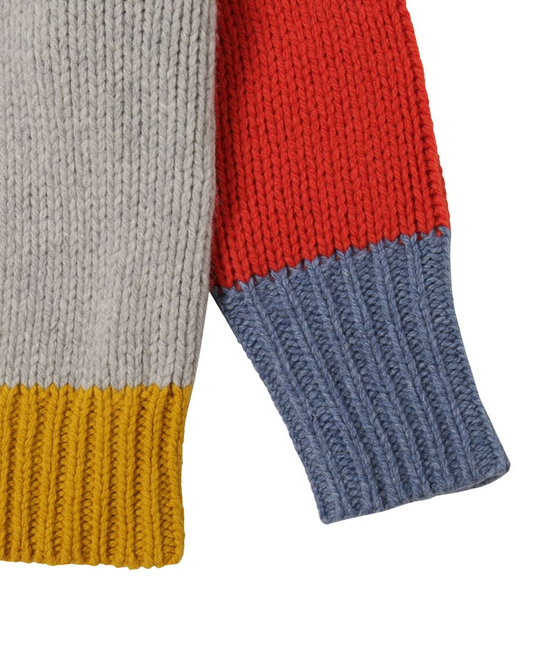 nknit color blocking KNIT ニット77%Wool