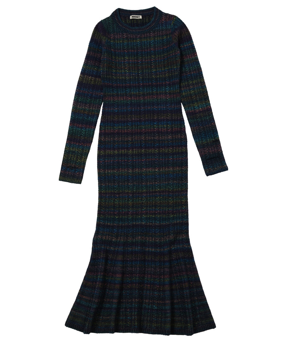nknit mix color lace up KNIT shishikui
