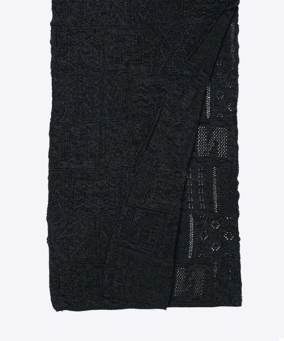 cotton mesh pattern knit dress | NKNIT 