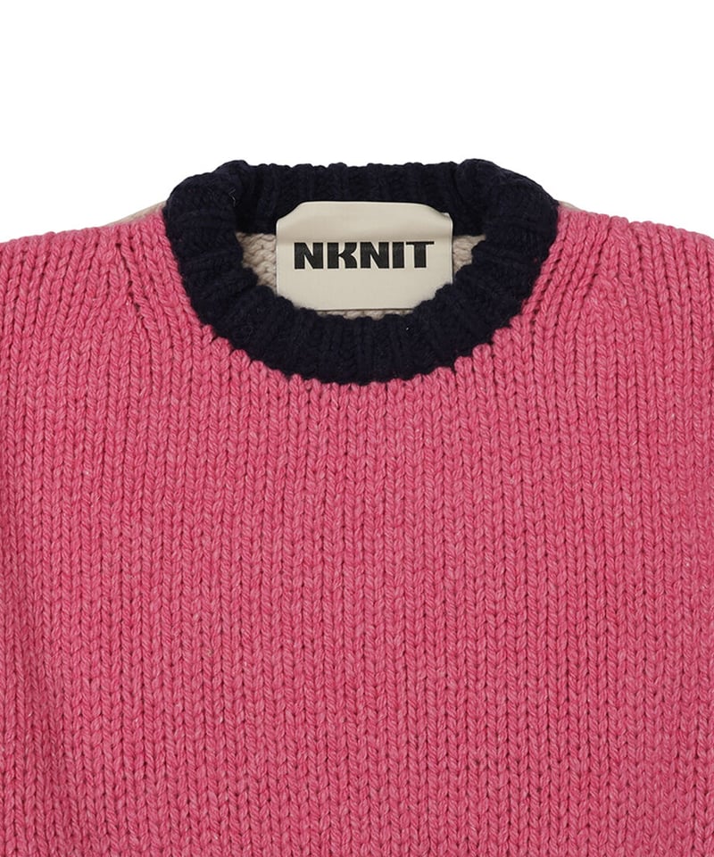 nknit color blocking KNIT ニット77%Wool
