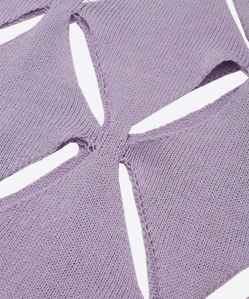 pattern slit knit T-shirt | NKNIT