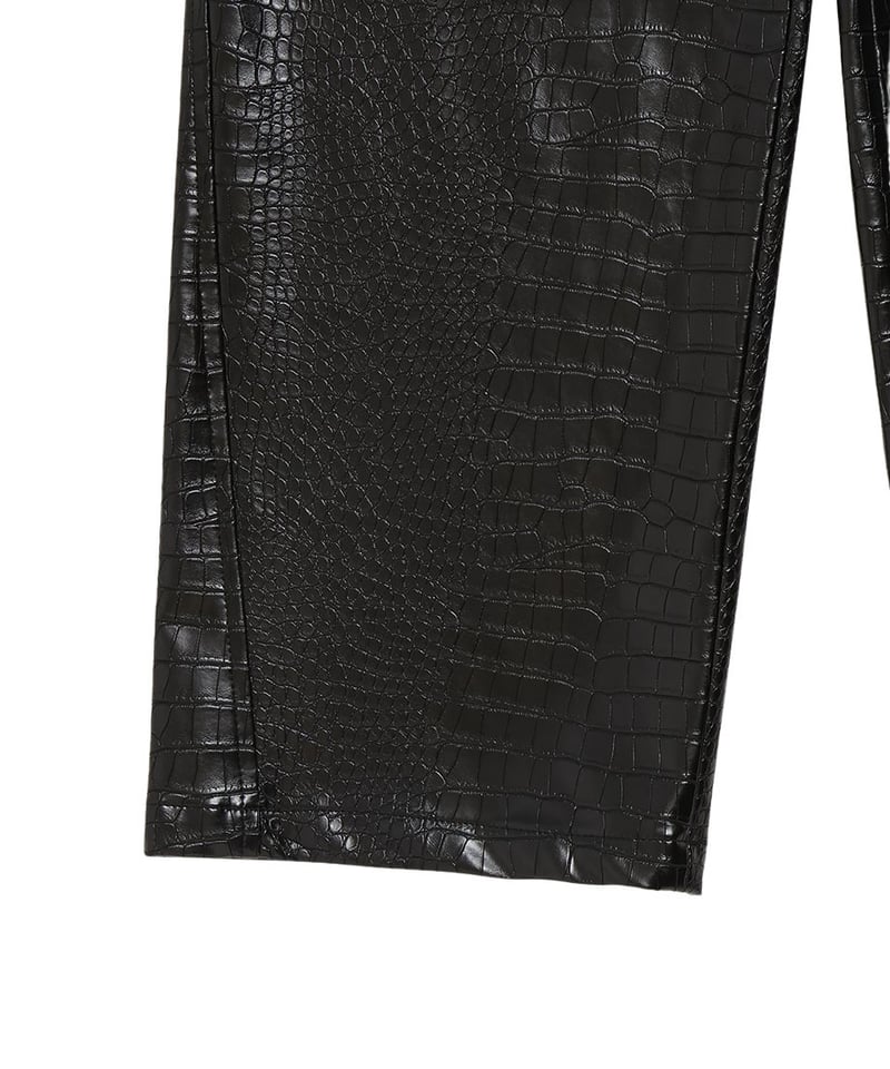 NKNIT vegan leather wide pants ブラック3 NKNIT vegan leather wide pants ブラック3