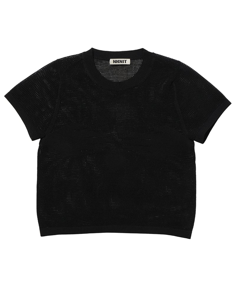 hand pattern mesh KNIT T-shirt | NKNIT hand pattern mesh KNIT T-shirt | NKNIT