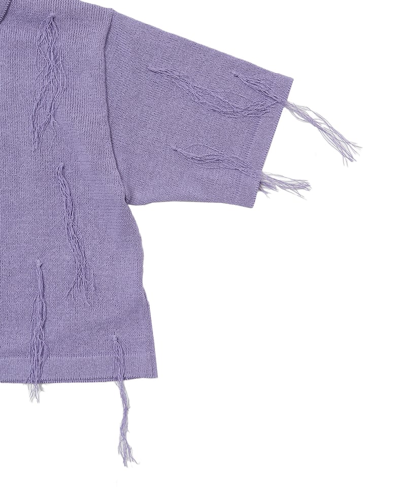 paper mix fringe KNIT shirts | NKNIT
