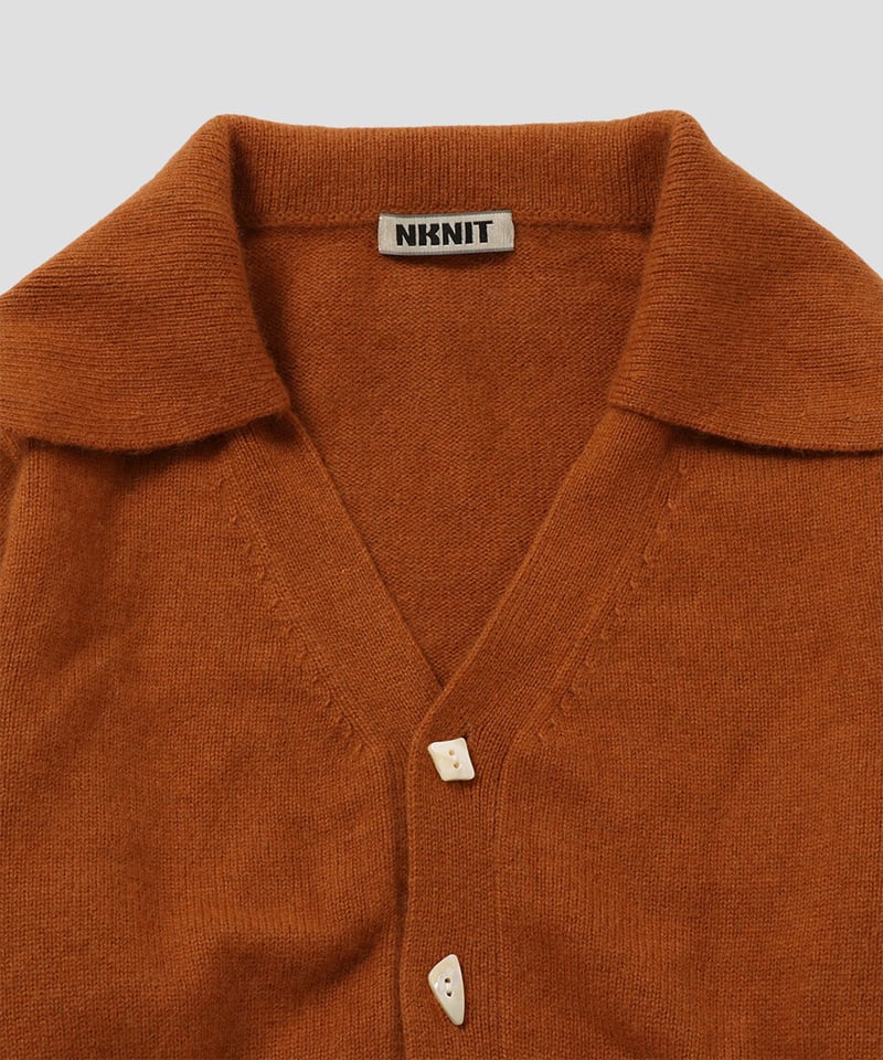 raccoon mix collar KNIT cardigan | NKNIT