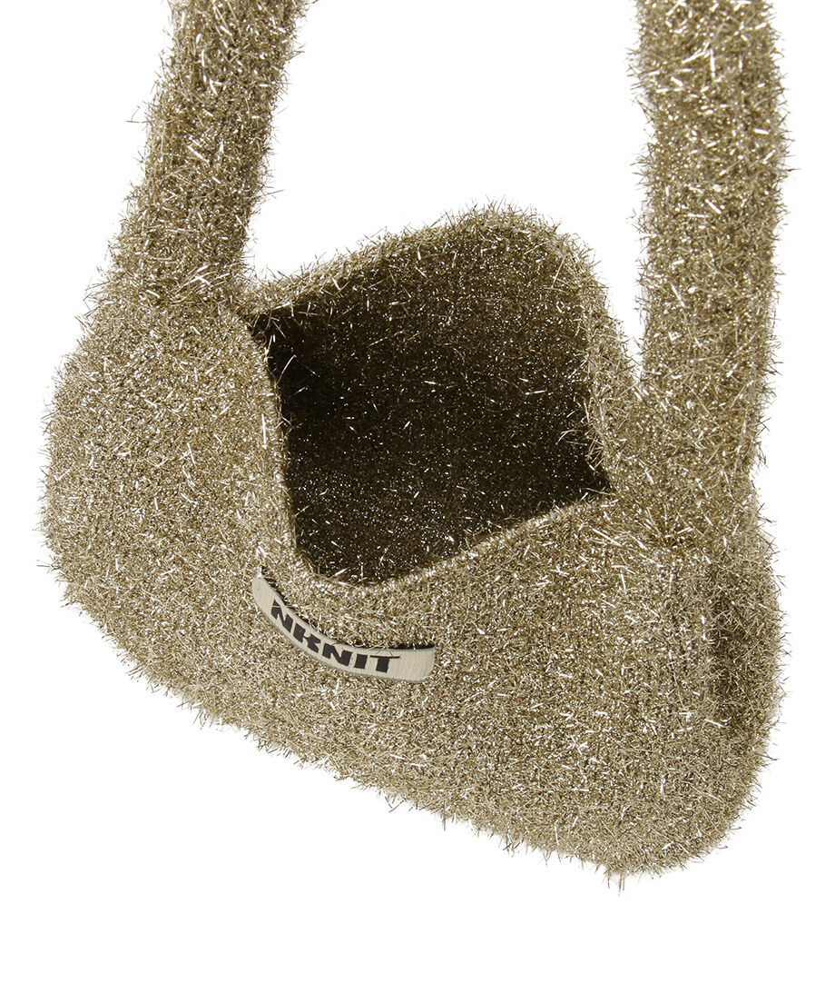 NKNIT kira kira hand bag シルバーンニット