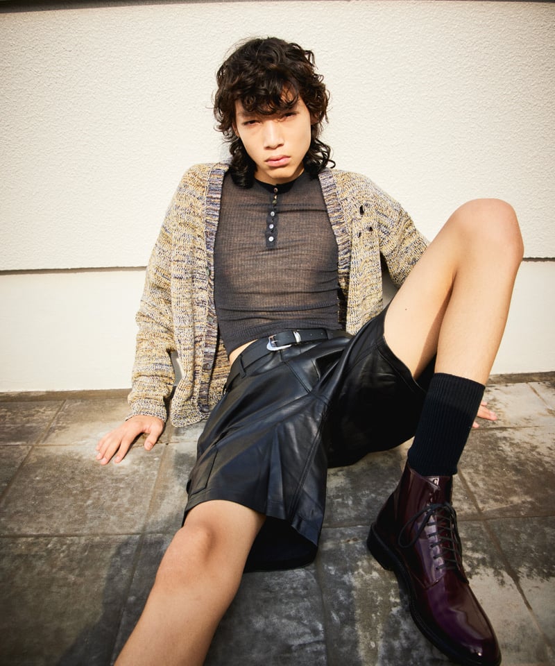 damaged mix color KNIT cardigan | NKNIT 