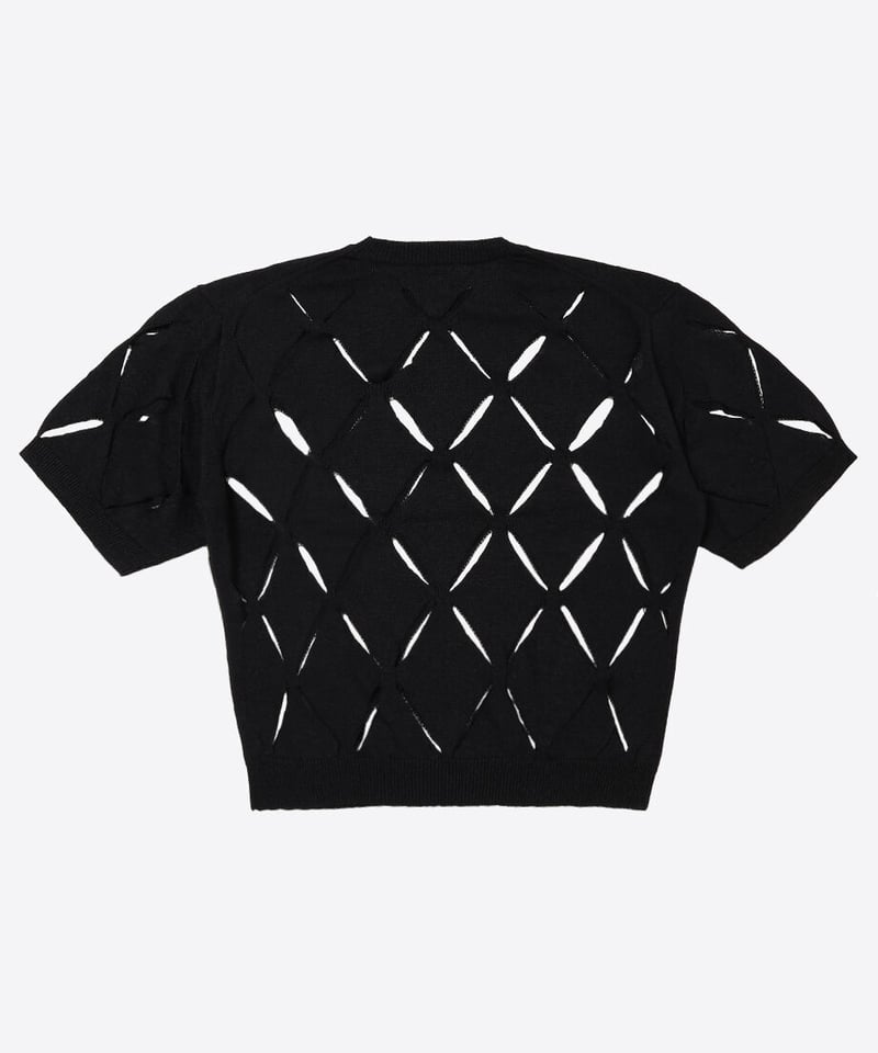 pattern slit knit T-shirt | NKNIT