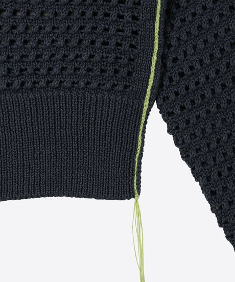short mesh knit zip foodie