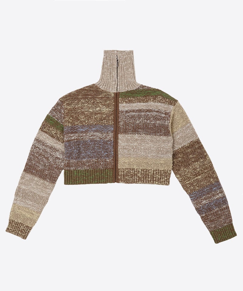 mix color high neck zip knit | NKNIT mix color high neck zip knit | NKNIT