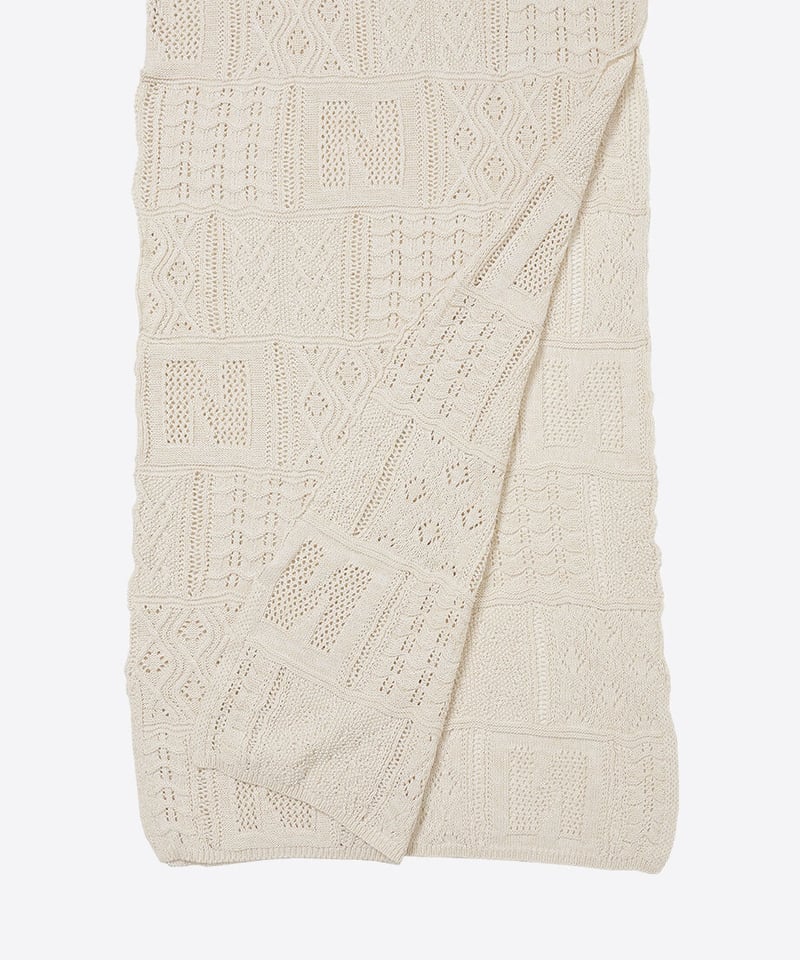 cotton mesh pattern knit dress | NKNIT 