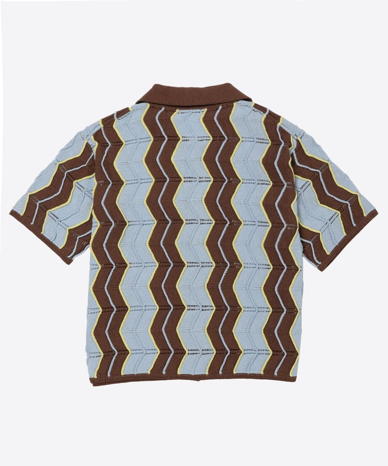 8,400円NKNIT wave pattern knit shirt