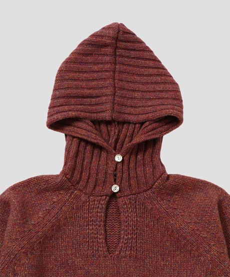 camel mix hooded KNIT