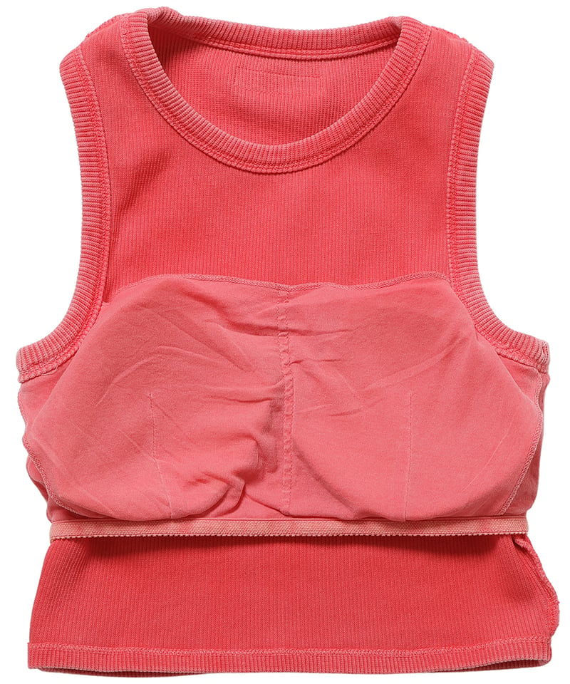 【NKNIT】washed cup mini tank top ピンク完売商品