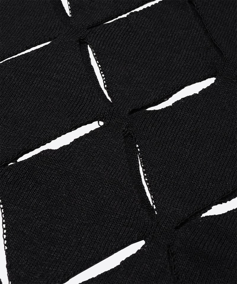 pattern slit knit T-shirt | NKNIT