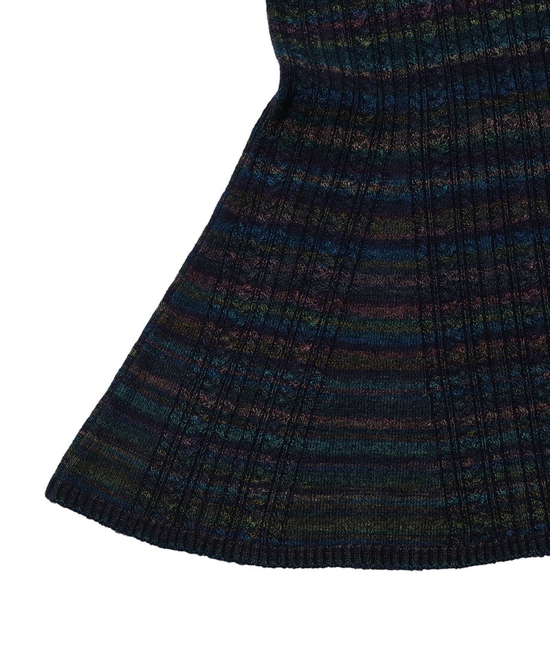 mix color tight long KNIT dress | NKNIT