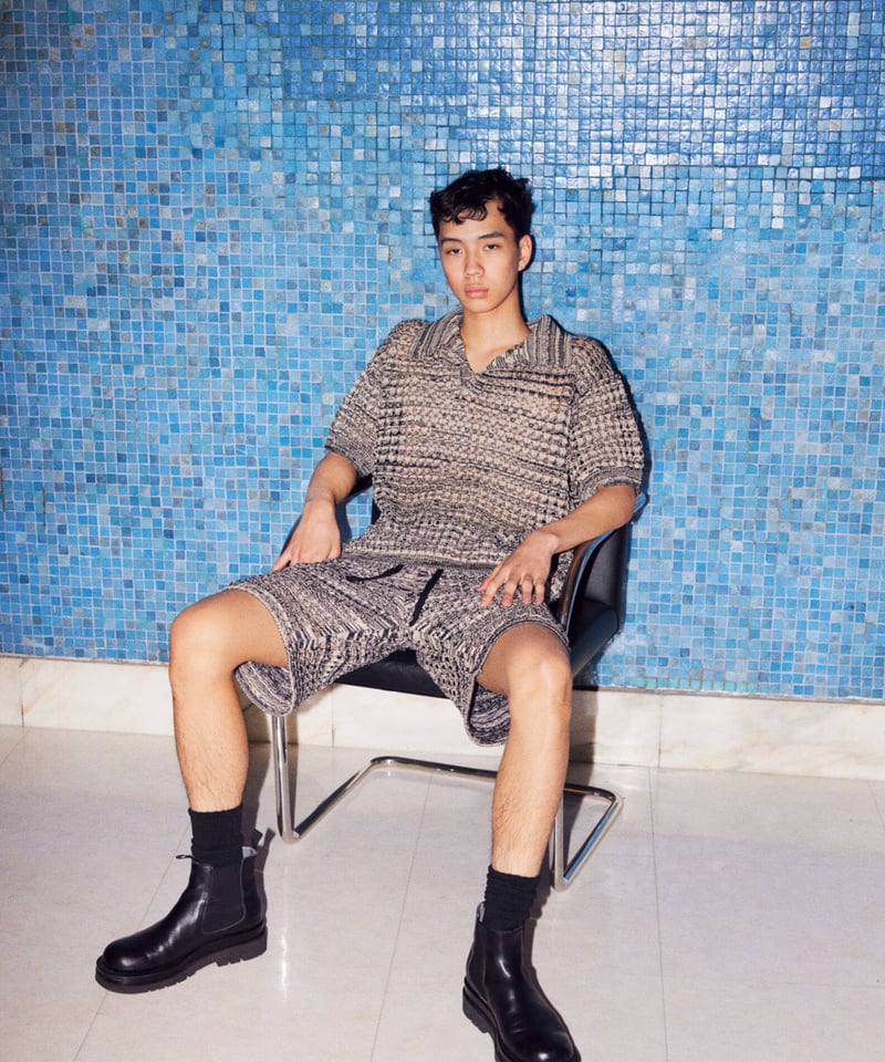 トップス NKNIT cotton mesh skipper knit nknitcotton mesh