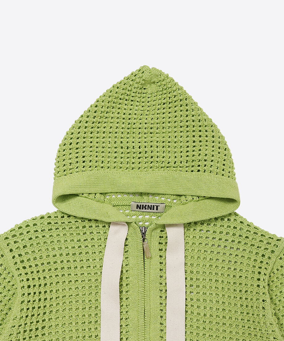 NKNIT mesh knit zip hoodie ンニット NKNIT mesh knit zip hoodie ンニット mesh knit zip foodie | NKNIT