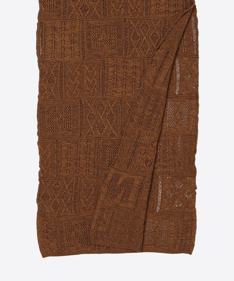 cotton mesh pattern knit dress | NKNIT 