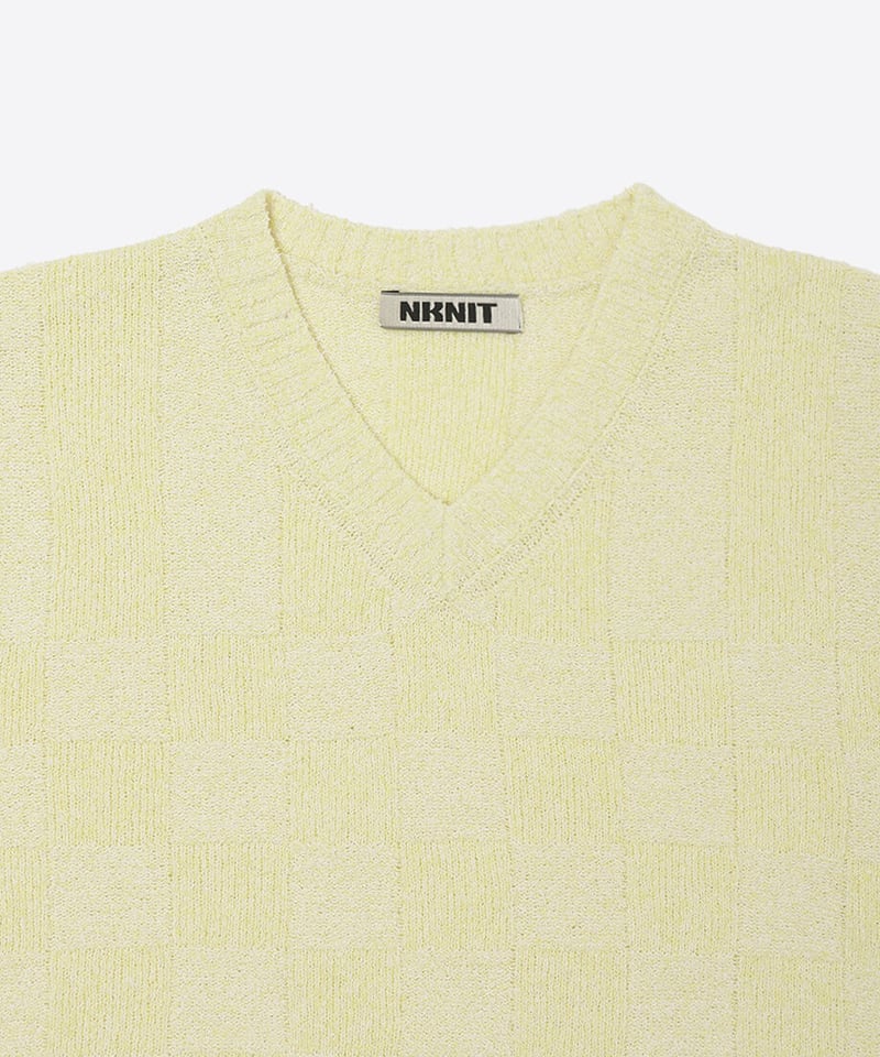 check stripe knit vest | NKNIT