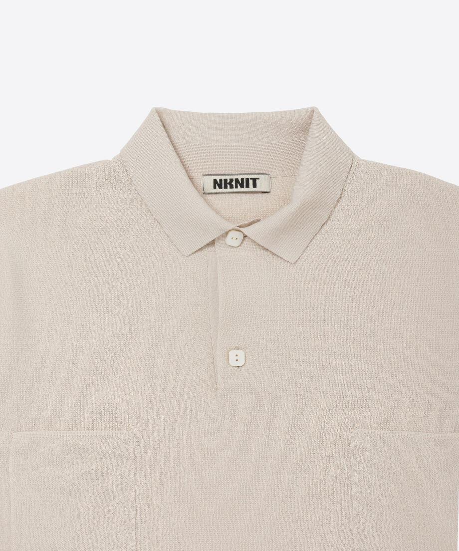 high gauge cotton mix knit polo shirt | NKNIT