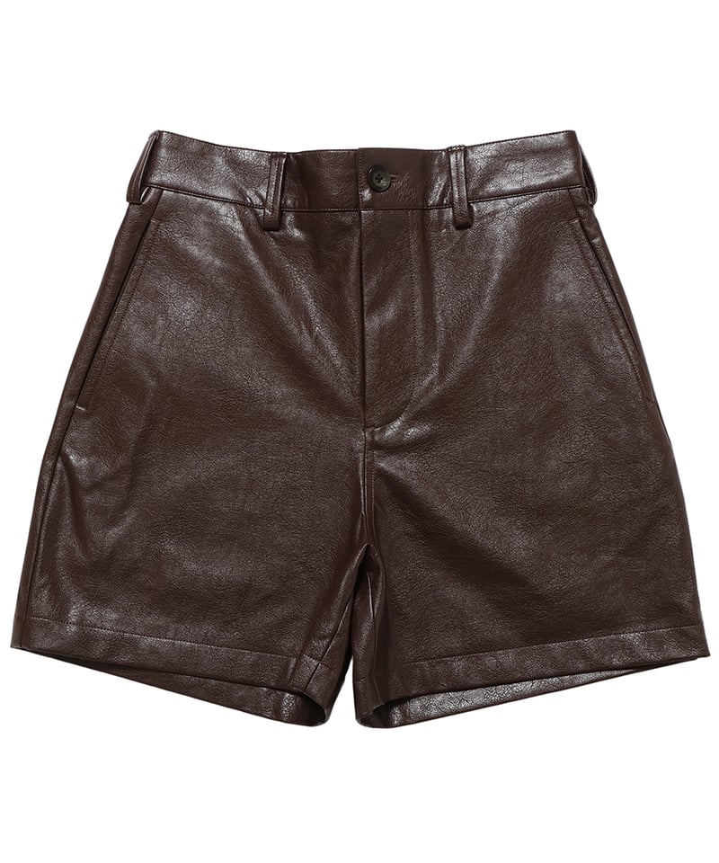 パンツ NKNIT vegan leather short pants black vegan leather short pants | NKNIT