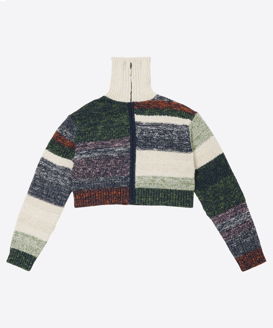 mix color high neck zip knit mix color high neck zip knit
