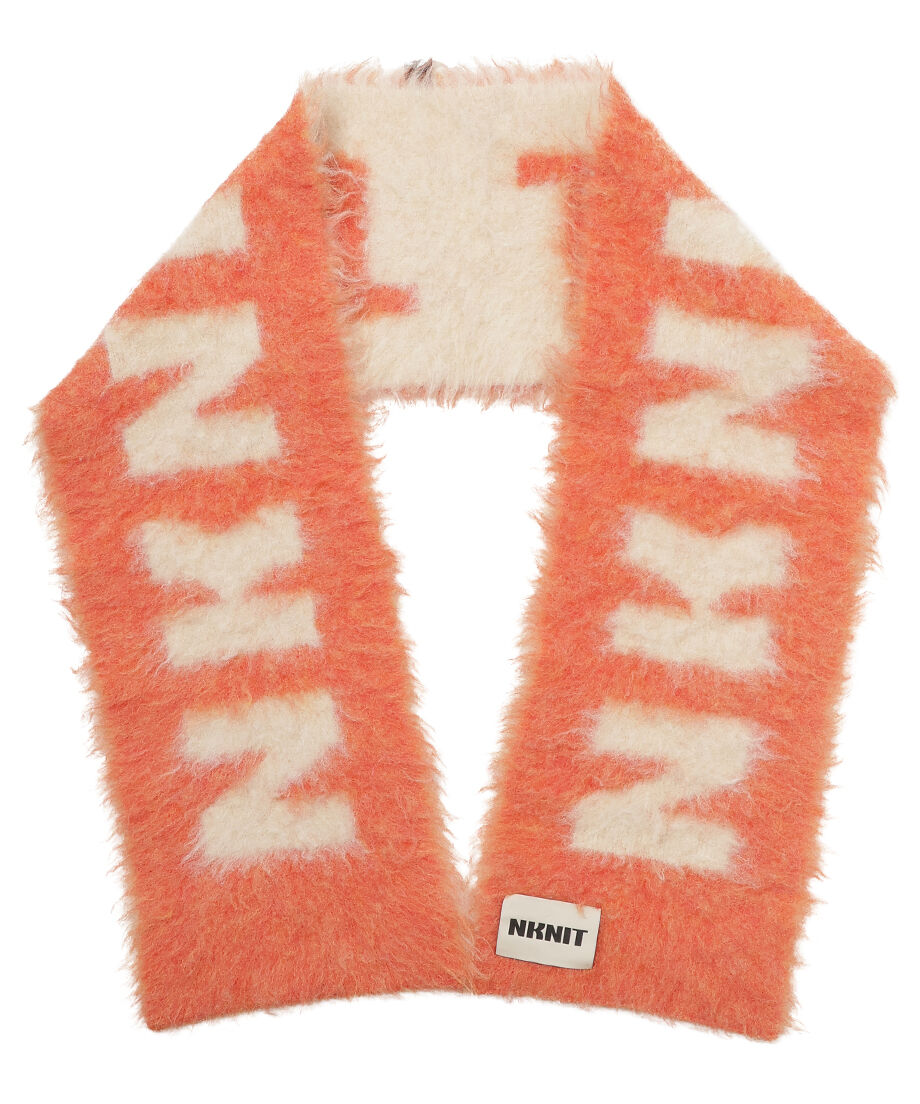 NKNIT マフラーshaggy logo KNIT long scarf