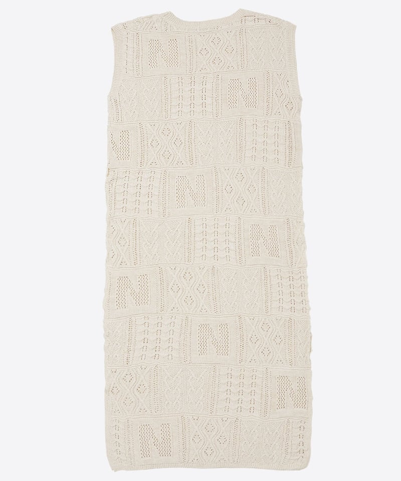 cotton mesh pattern knit dress | NKNIT 