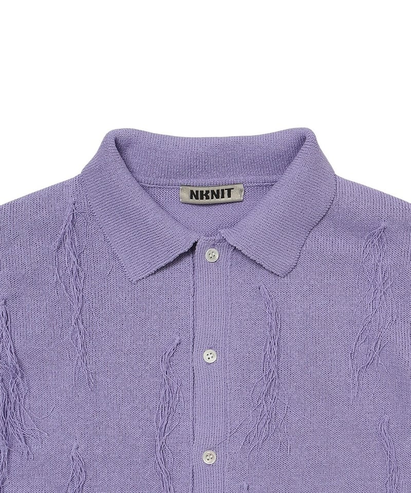 paper mix fringe KNIT shirts | NKNIT