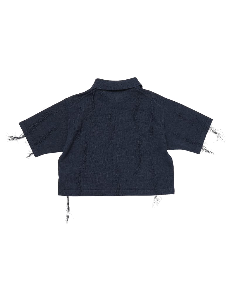 paper mix fringe KNIT shirts | NKNIT