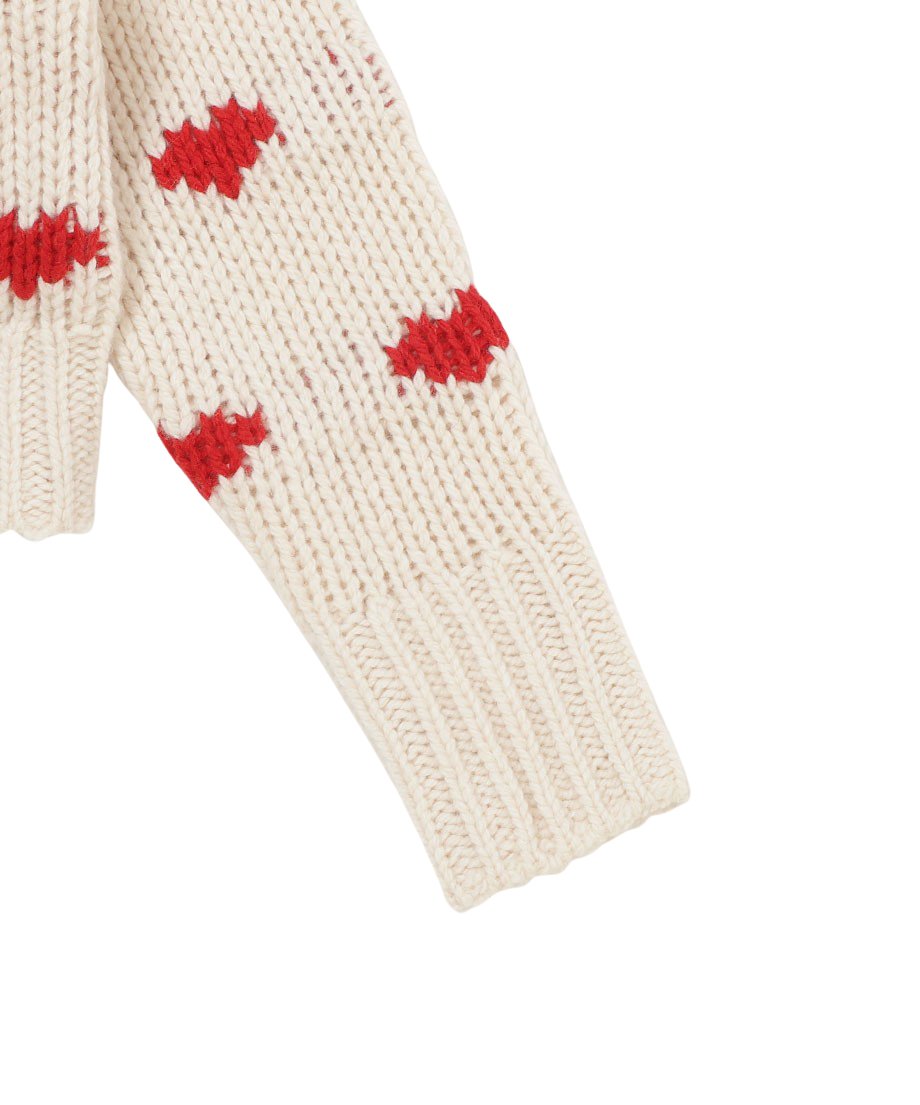 ⭐︎ラスト1点⭐︎NKNIT pattern KNIT WHITE/RED ホワイト ⭐︎ラスト1点⭐︎NKNIT pattern KNIT WHITE/RED ホワイト
