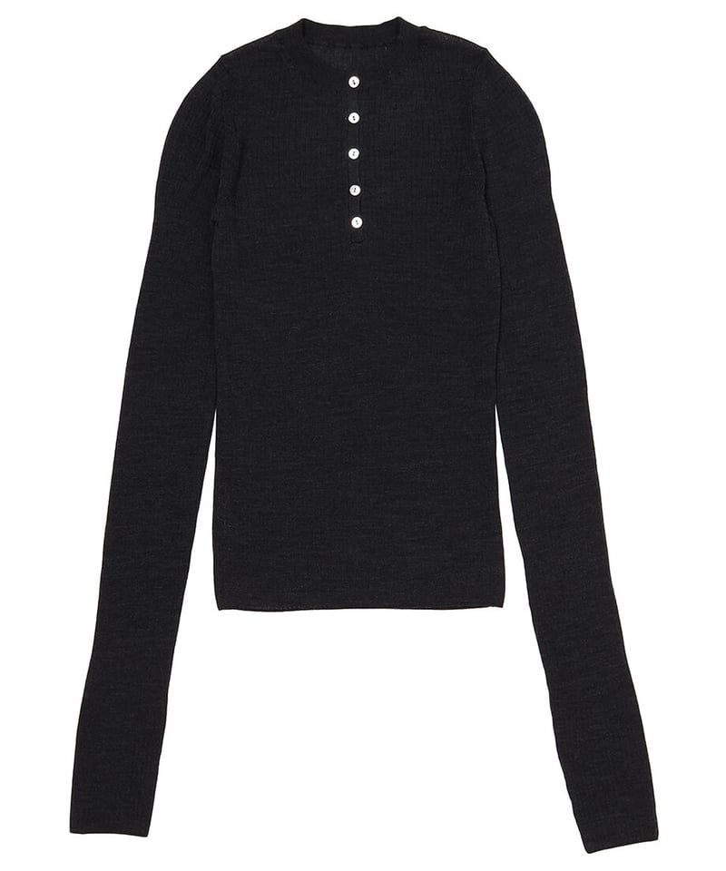 sheer wool henley neck KNIT | NKNIT sheer wool henley neck KNIT | NKNIT