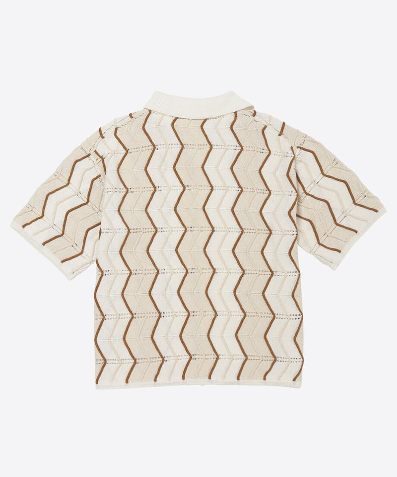 NKNIT♡ wave pattern KNIT shirt NKNIT wave pattern KNIT shirt