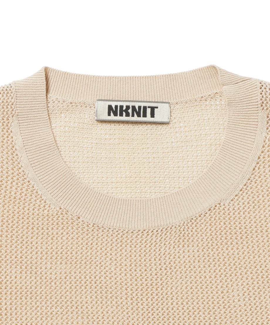 hand pattern mesh KNIT T-shirt | NKNIT hand pattern mesh KNIT T-shirt | NKNIT