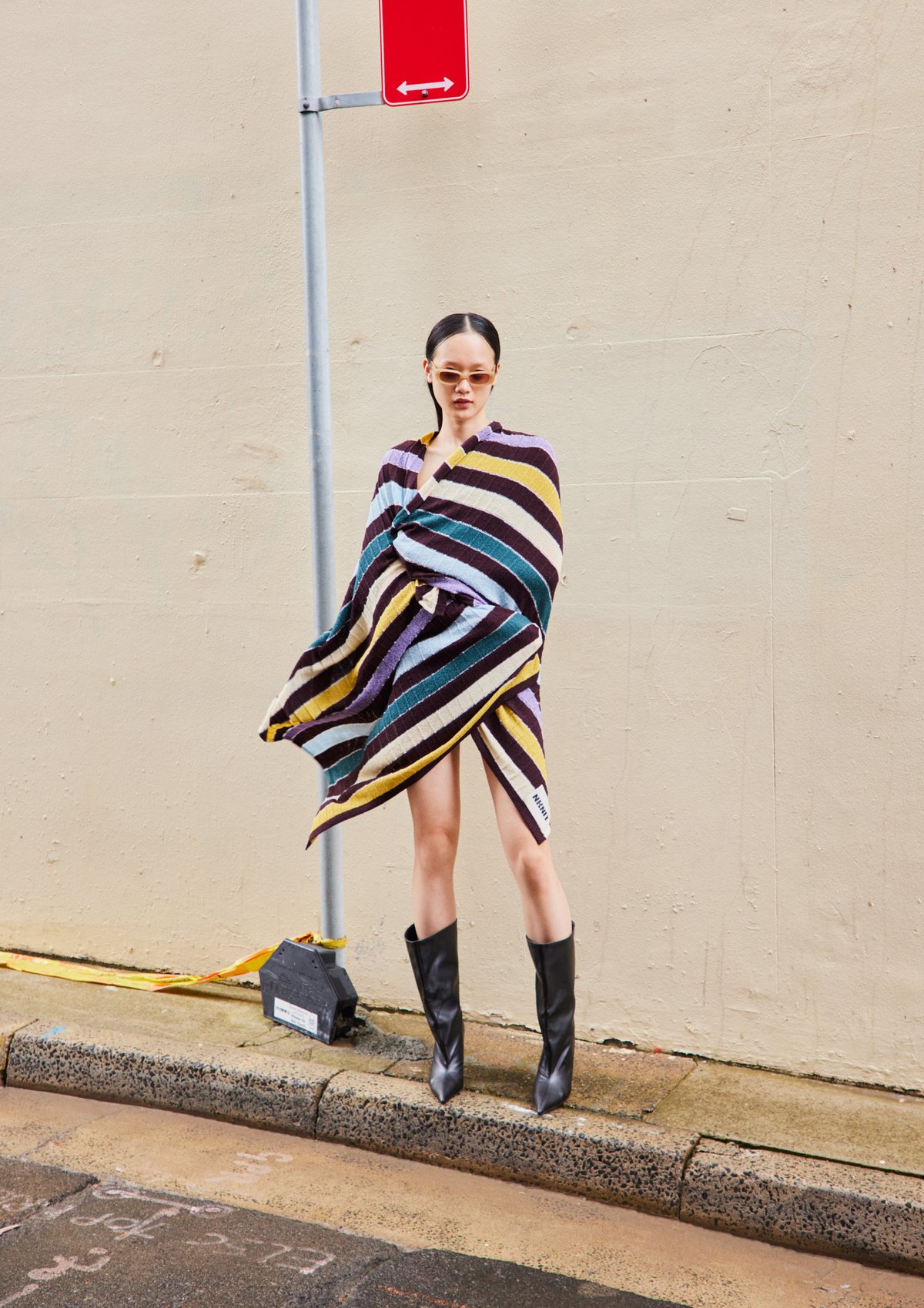 NKNIT ンニット　stripe knit towel hoodie NKNIT ンニットstripe knit towel hoodie