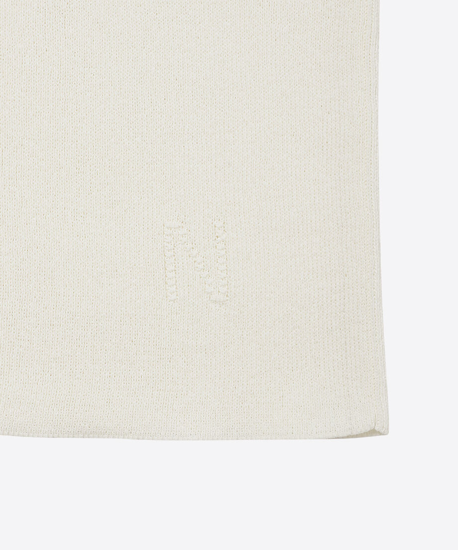 paper mix pattern knit T-shirt♡
