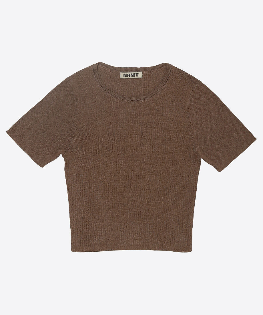 mix gauge logo NKNIT shirts ブラウン①