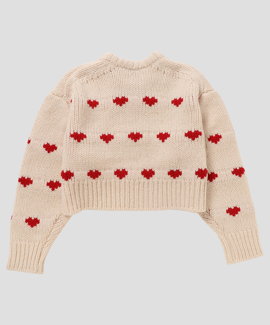 NKNIT Heart pattern knit ロングタイプ裄丈79