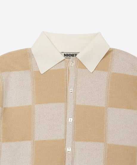 short check pattern knit shirt