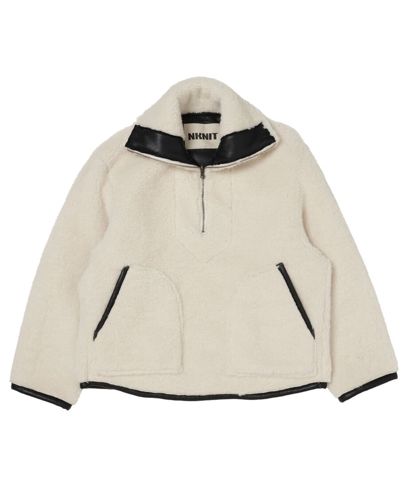 新品 NKNIT vegan mouton half zip BIG BLACK百々千晴