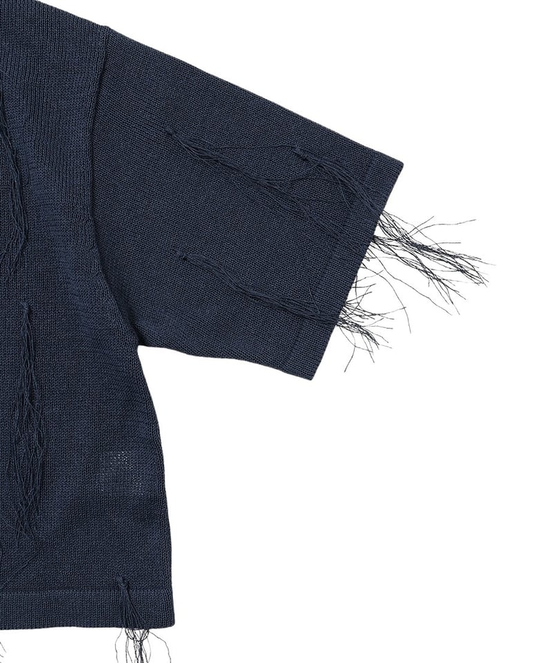 paper mix fringe KNIT shirts | NKNIT