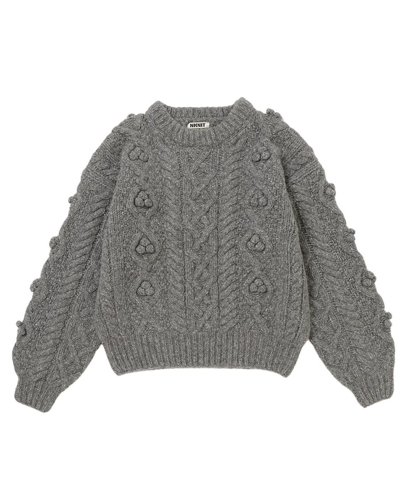 NKNIT bubble cable hand KNIT gray サイズ② NKNIT bubble cable hand KNIT gray サイズ②
