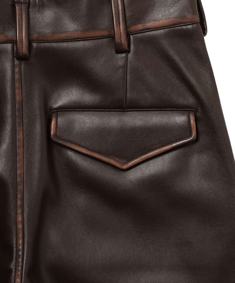vegan leather high-rise pants | NKNIT
