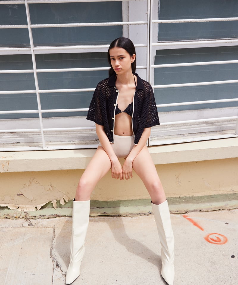 mesh♡ pattern KNIT shirt | NKNIT mesh♡ pattern KNIT shirt | NKNIT