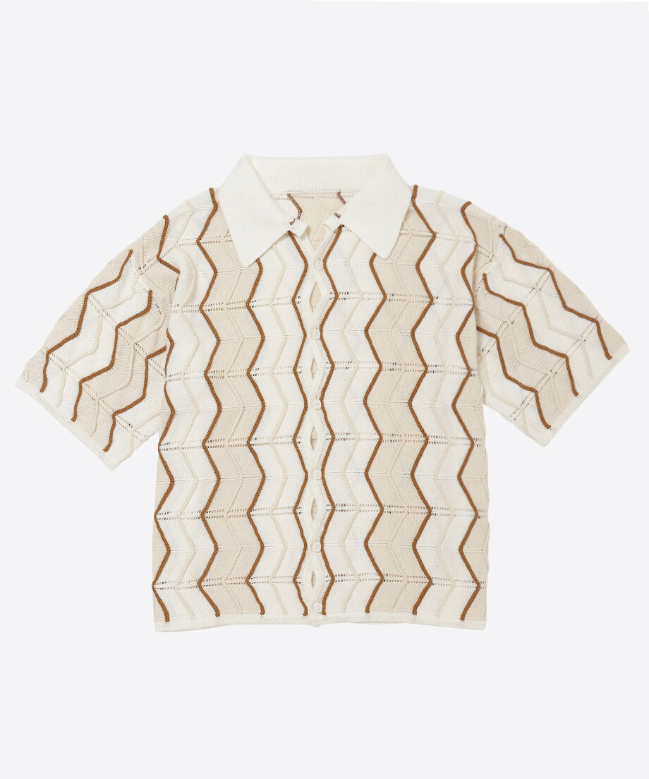 wave pattern knit shirt | NKNIT 